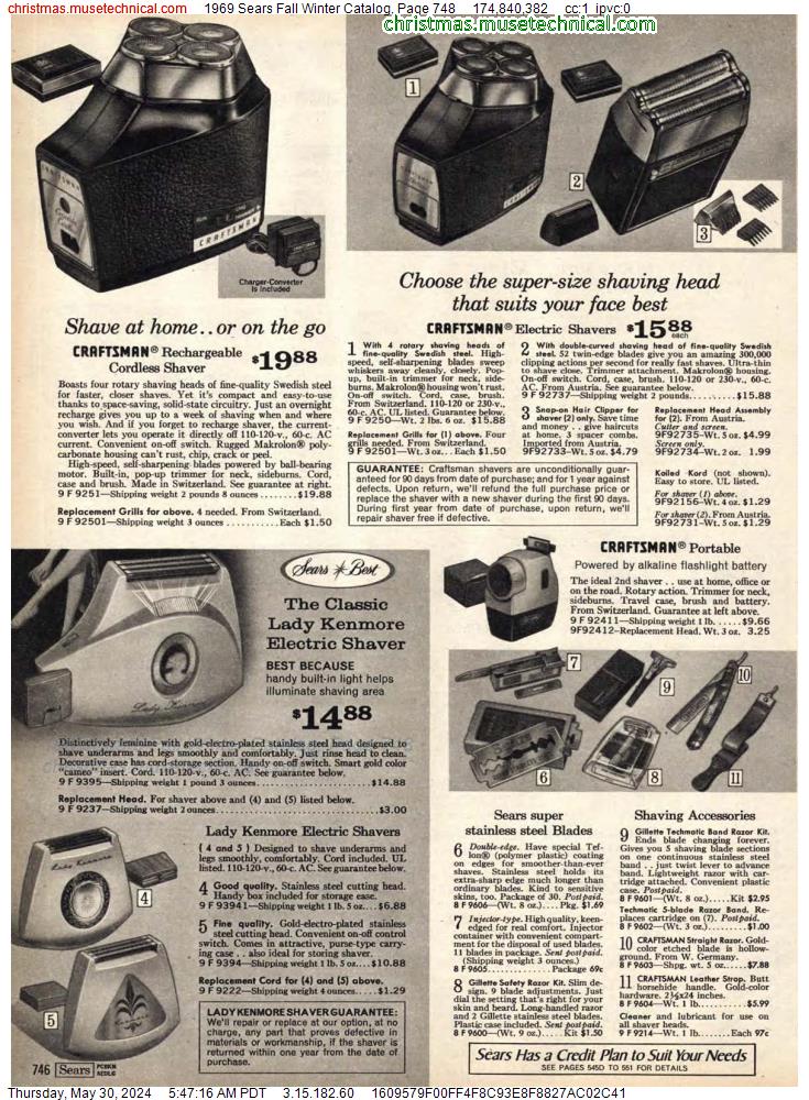 1969 Sears Fall Winter Catalog, Page 748