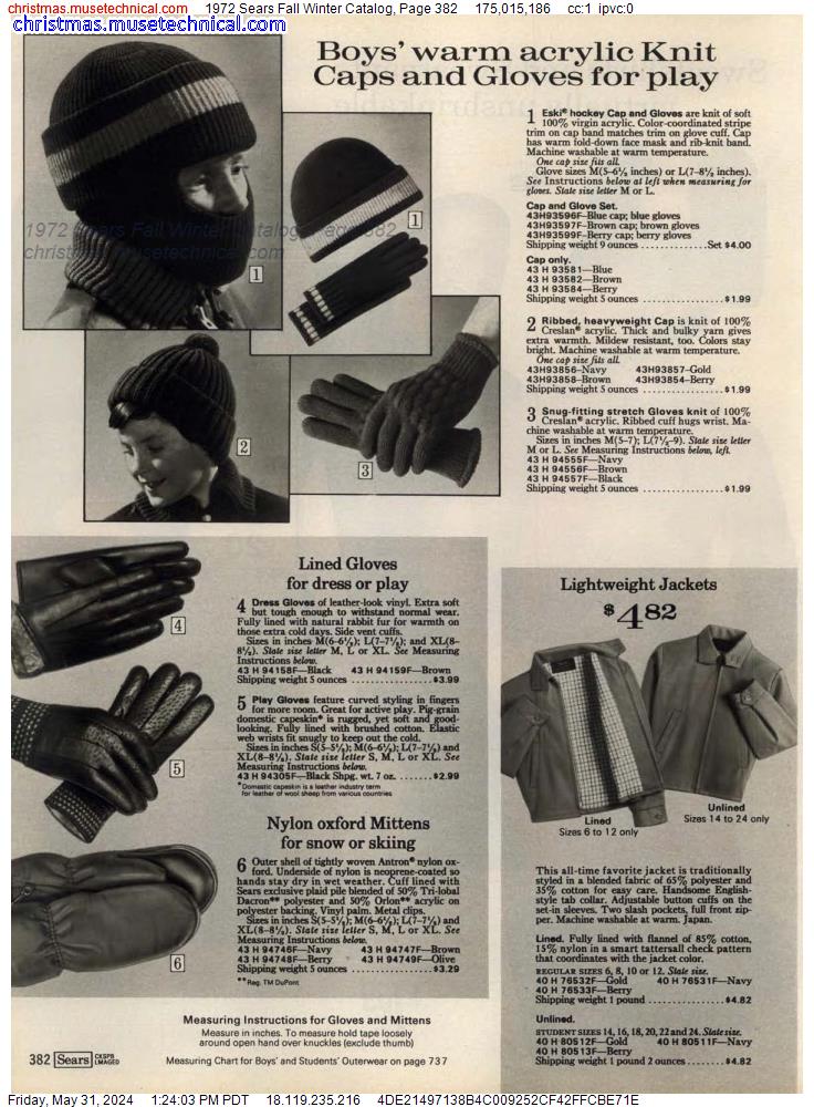 1972 Sears Fall Winter Catalog, Page 382
