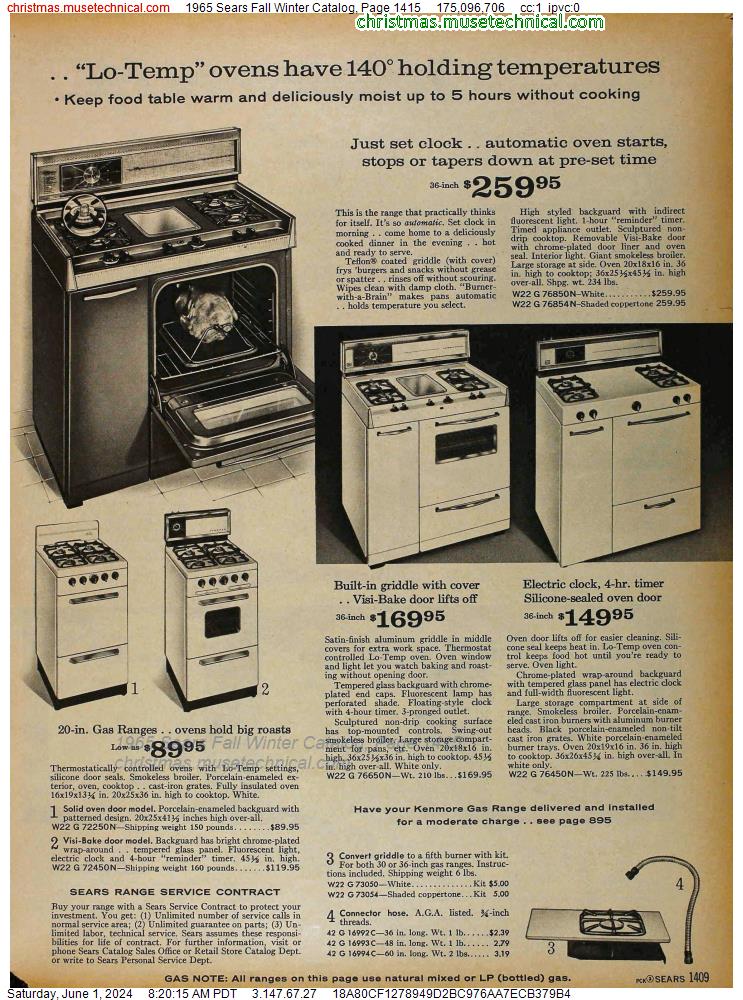 1965 Sears Fall Winter Catalog, Page 1415