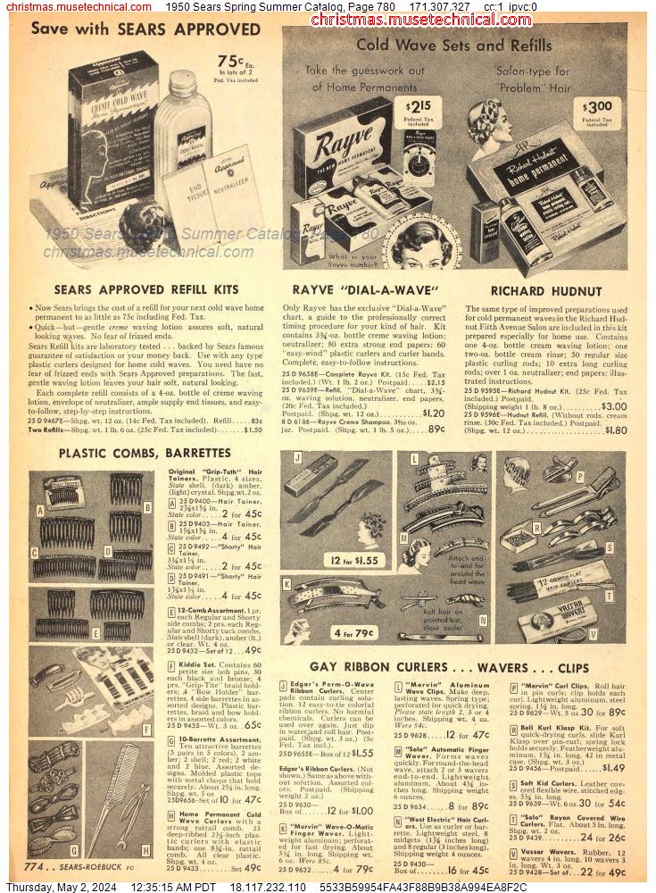 1950 Sears Spring Summer Catalog, Page 780