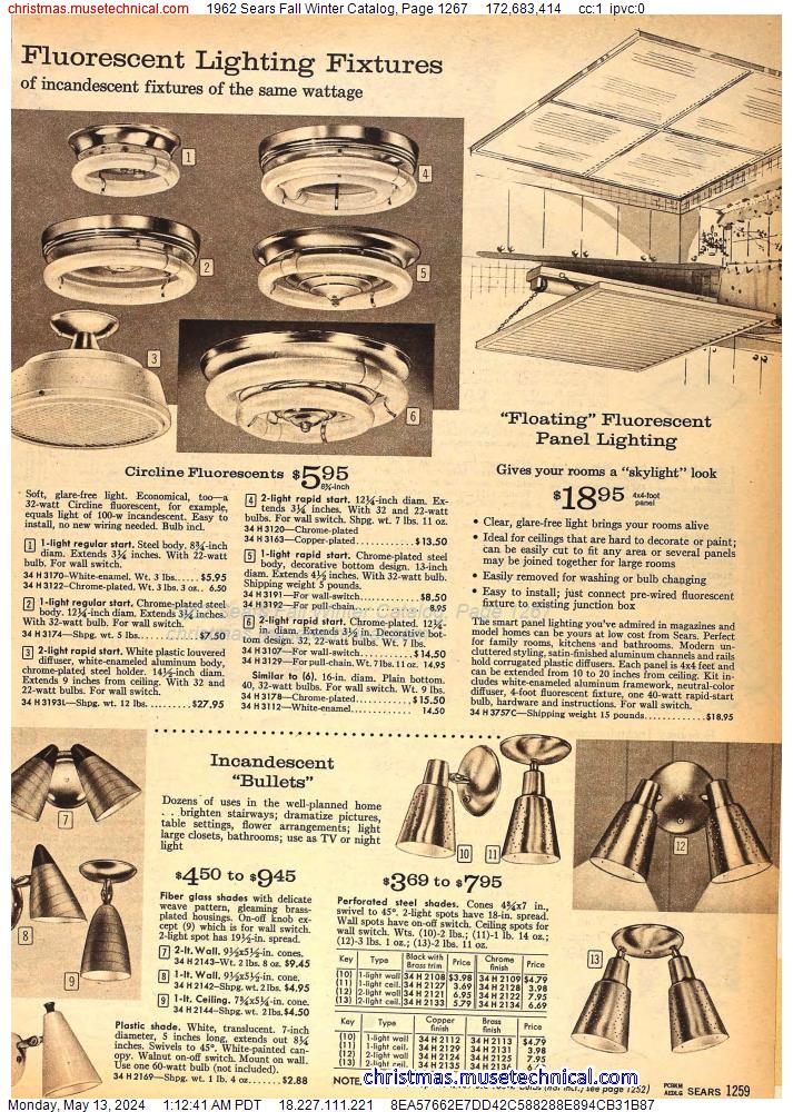 1962 Sears Fall Winter Catalog, Page 1267