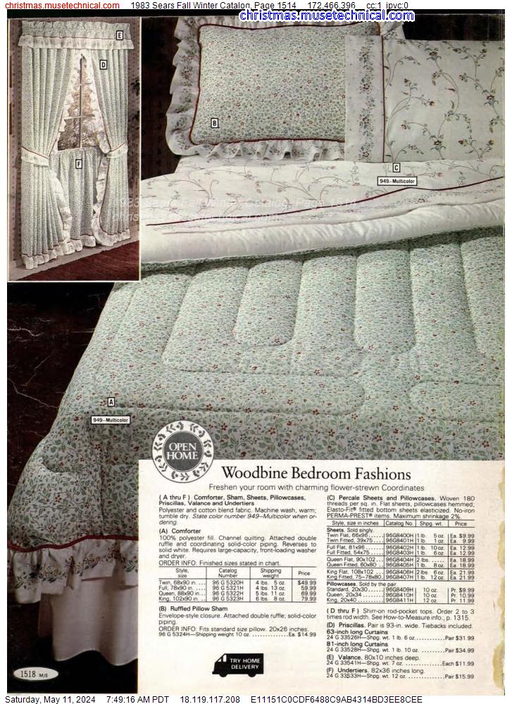 1983 Sears Fall Winter Catalog, Page 1514