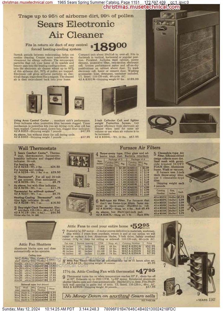 1965 Sears Spring Summer Catalog, Page 1151