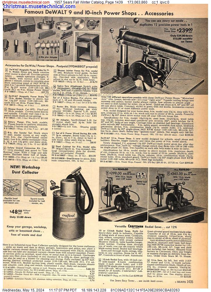 1957 Sears Fall Winter Catalog, Page 1439