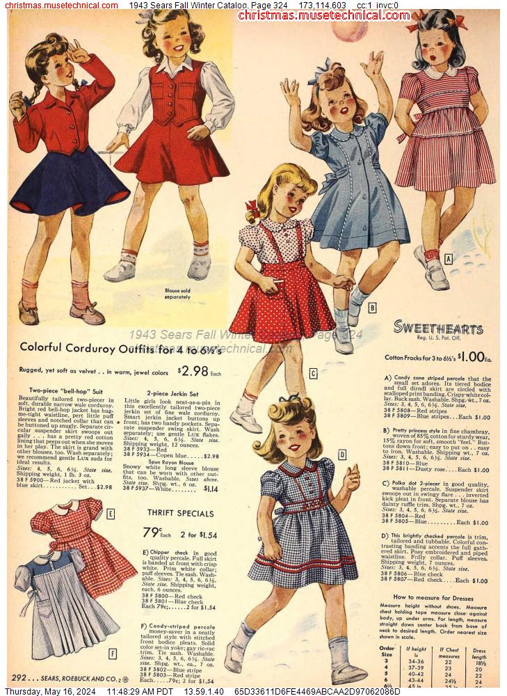 1943 Sears Fall Winter Catalog, Page 324