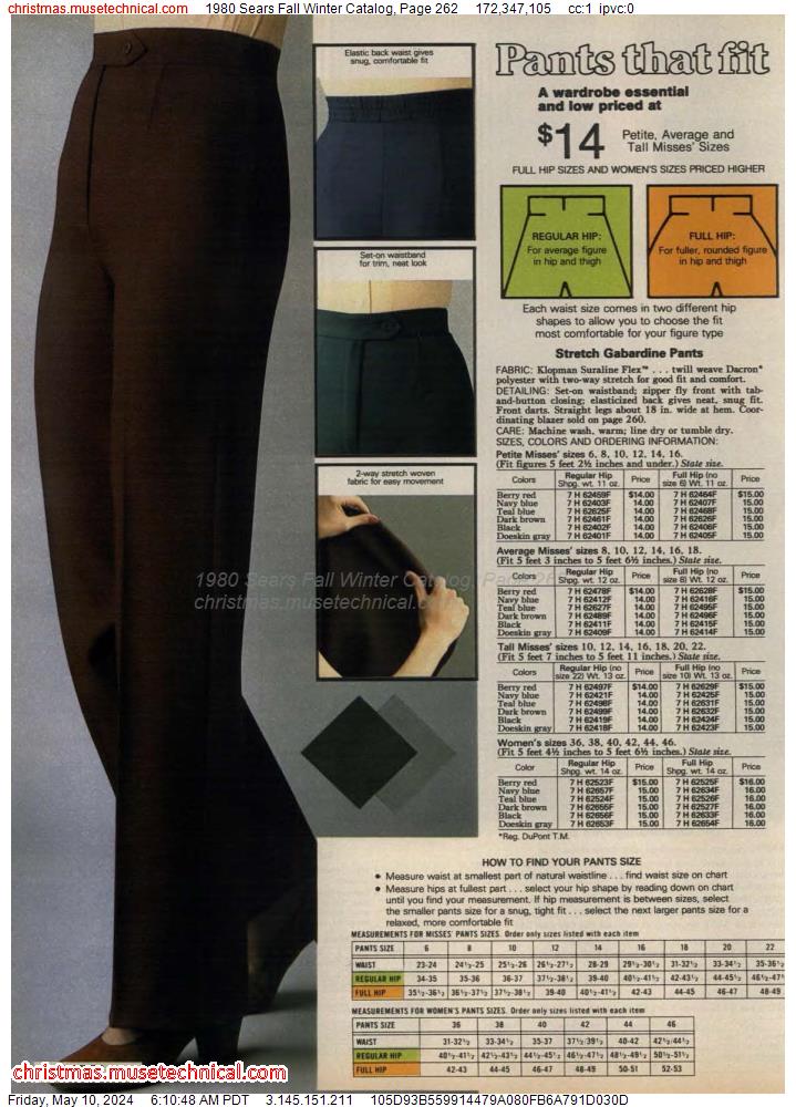 1980 Sears Fall Winter Catalog, Page 262