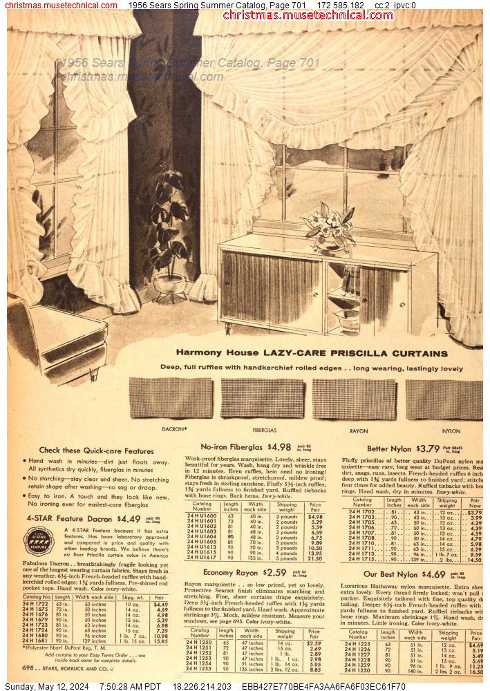 1956 Sears Spring Summer Catalog, Page 701