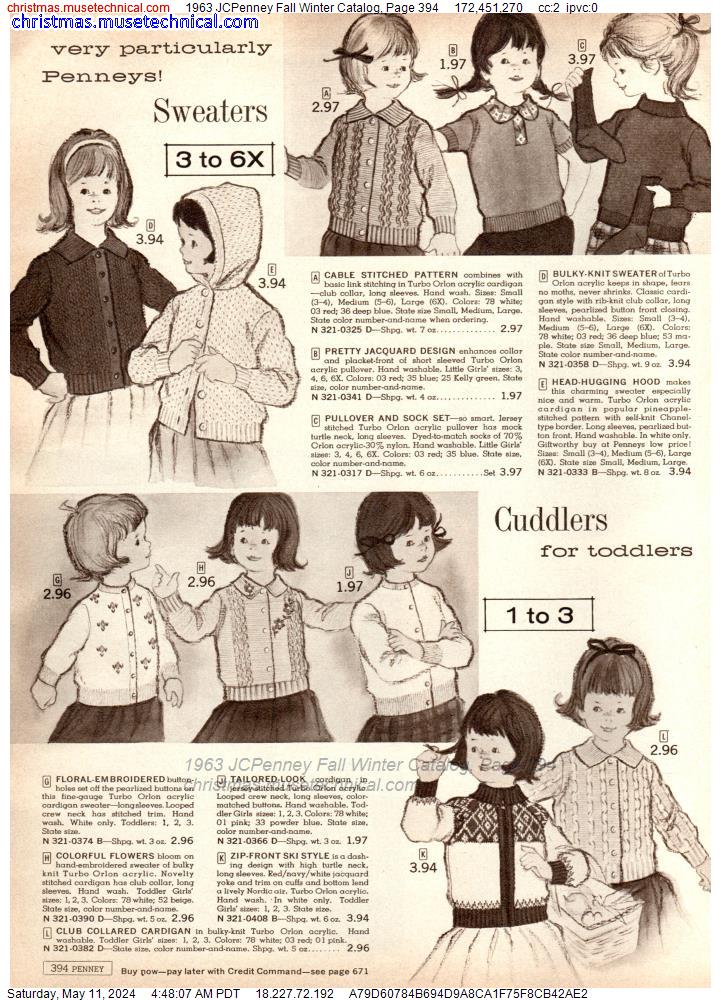 1963 JCPenney Fall Winter Catalog, Page 394