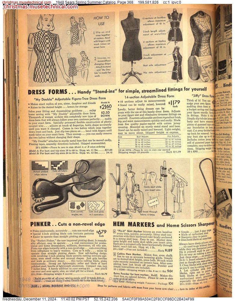 1948 Sears Spring Summer Catalog, Page 368