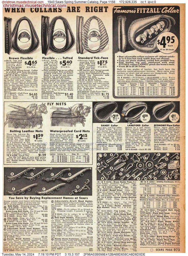 1940 Sears Spring Summer Catalog, Page 1156