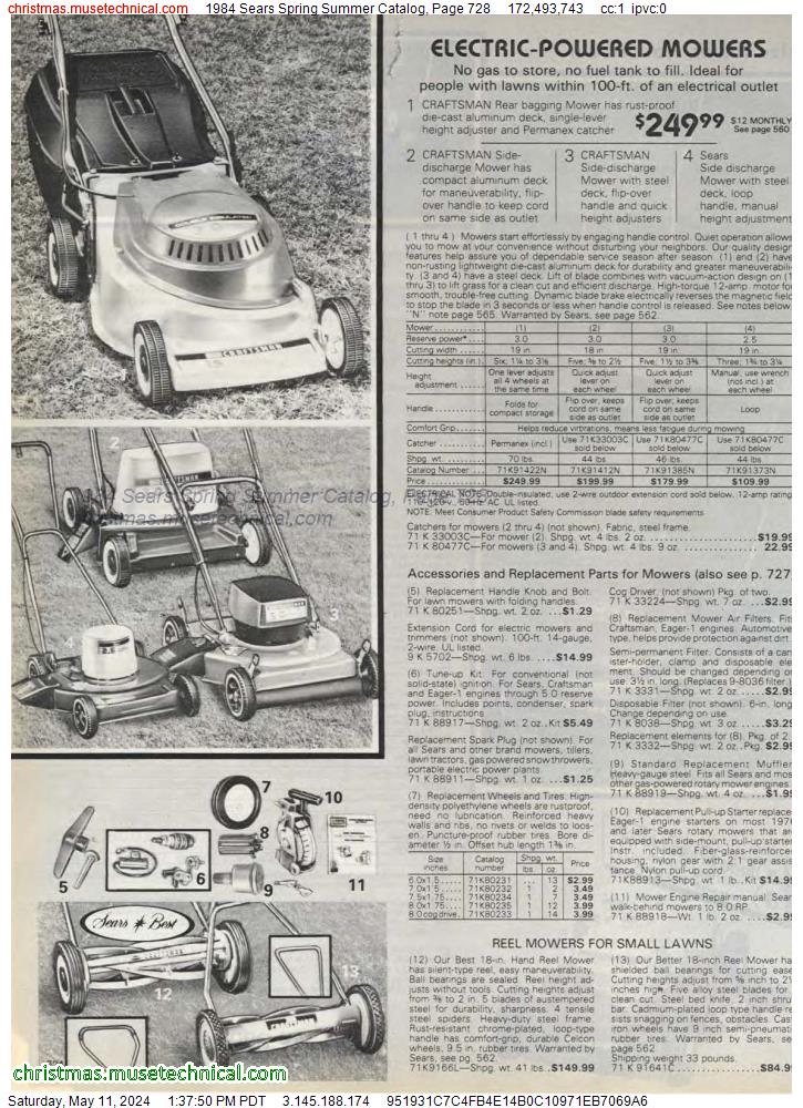 1984 Sears Spring Summer Catalog, Page 728