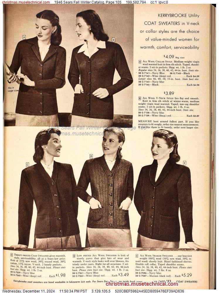 1946 Sears Fall Winter Catalog, Page 105