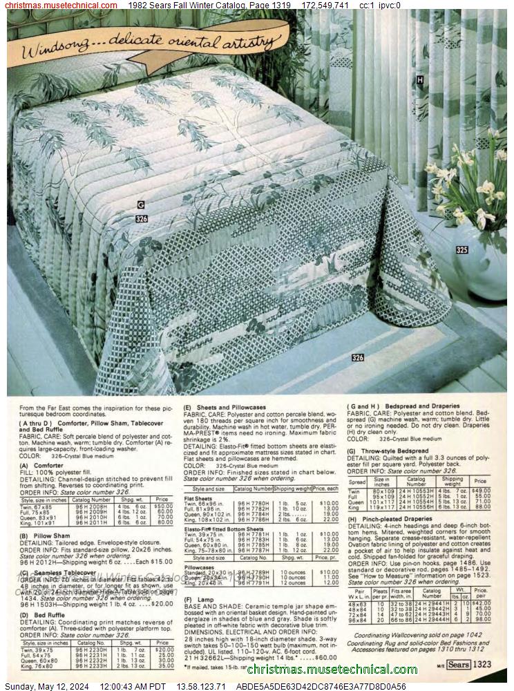 1982 Sears Fall Winter Catalog, Page 1319
