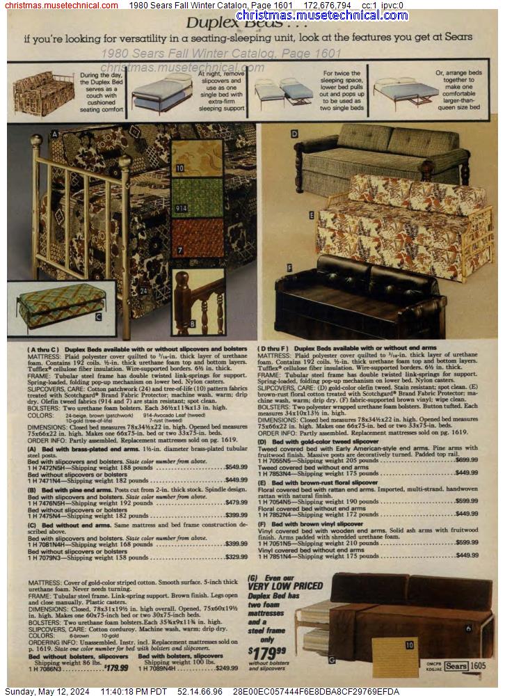 1980 Sears Fall Winter Catalog, Page 1601