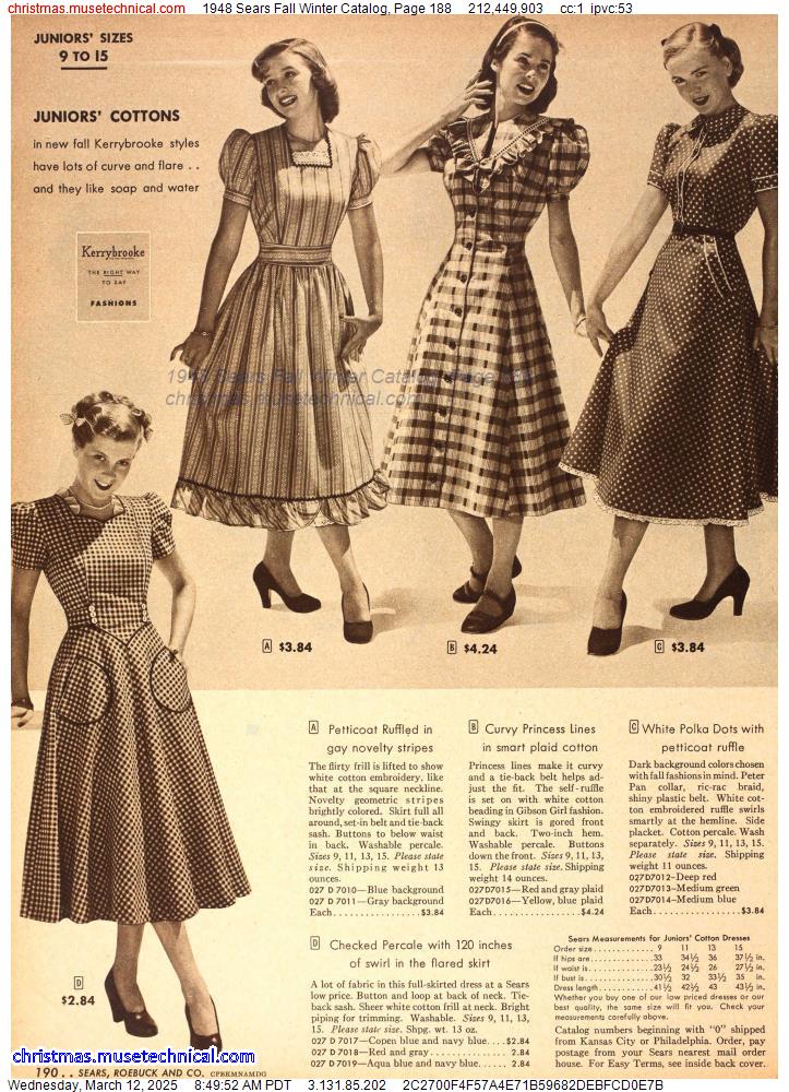 1948 Sears Fall Winter Catalog, Page 188