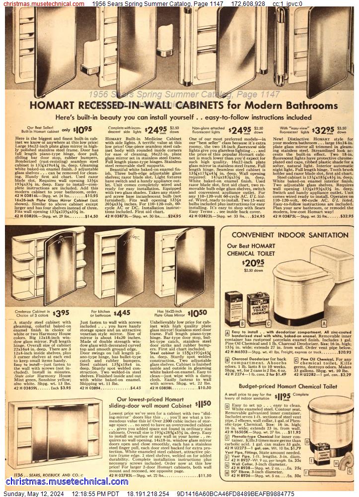 1956 Sears Spring Summer Catalog, Page 1147