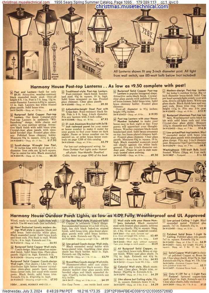 1956 Sears Spring Summer Catalog, Page 1095