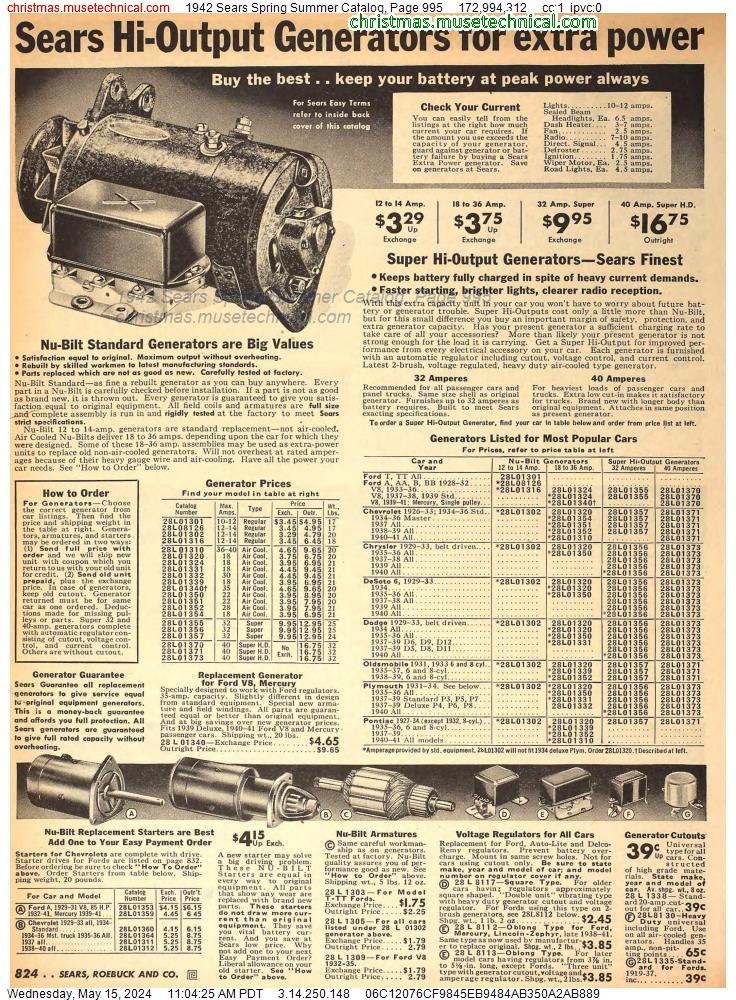 1942 Sears Spring Summer Catalog, Page 995