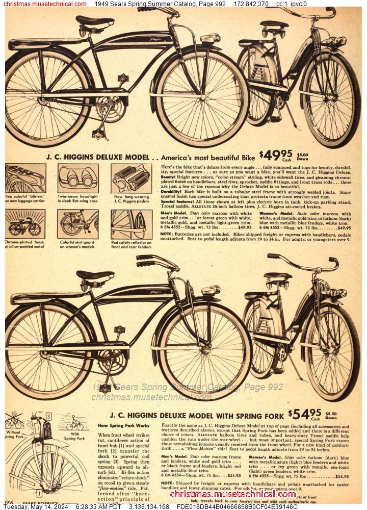 1949 Sears Spring Summer Catalog, Page 992