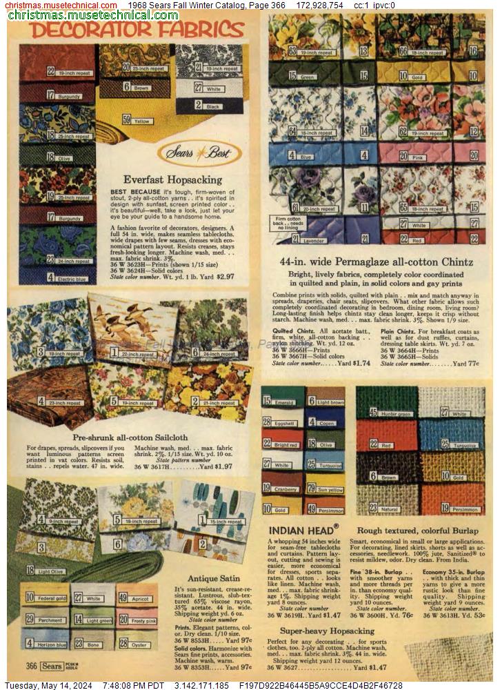 1968 Sears Fall Winter Catalog, Page 366