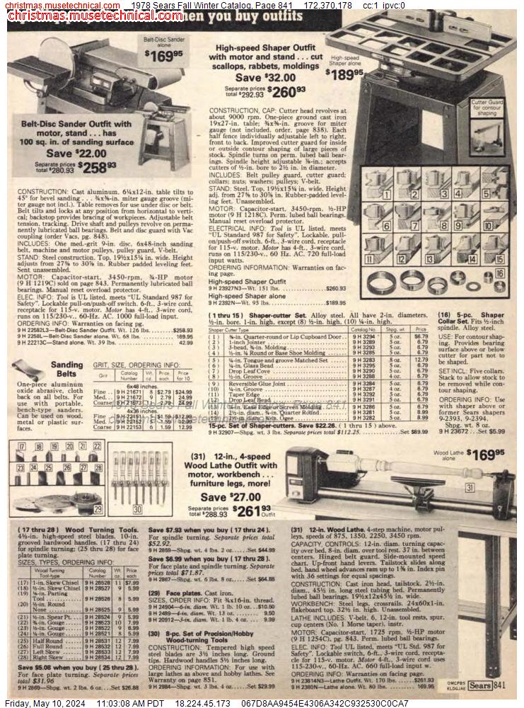 1978 Sears Fall Winter Catalog, Page 841
