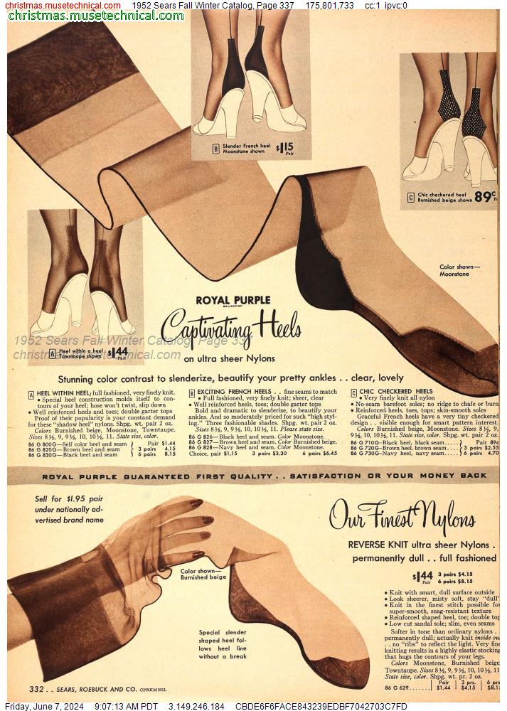1952 Sears Fall Winter Catalog, Page 337