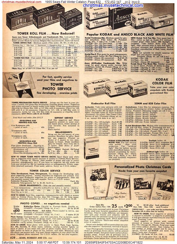 1955 Sears Fall Winter Catalog, Page 632