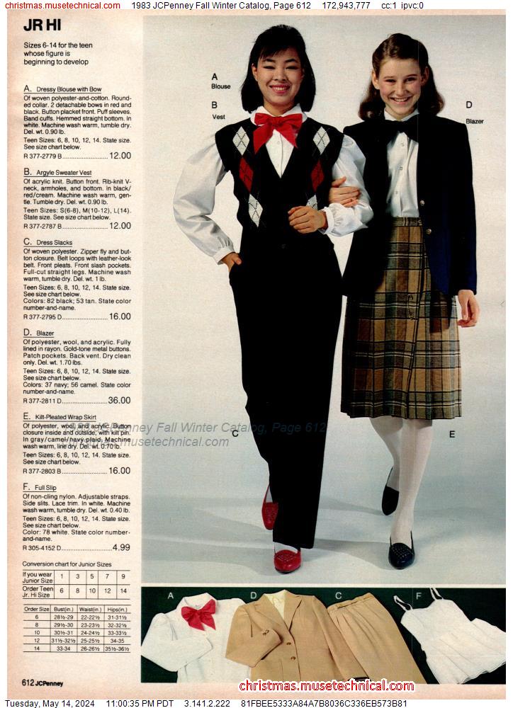 1983 JCPenney Fall Winter Catalog, Page 612