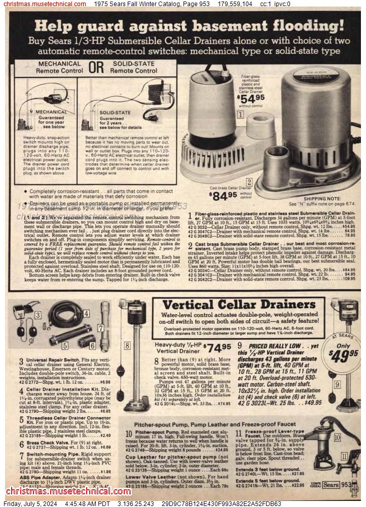 1975 Sears Fall Winter Catalog, Page 953