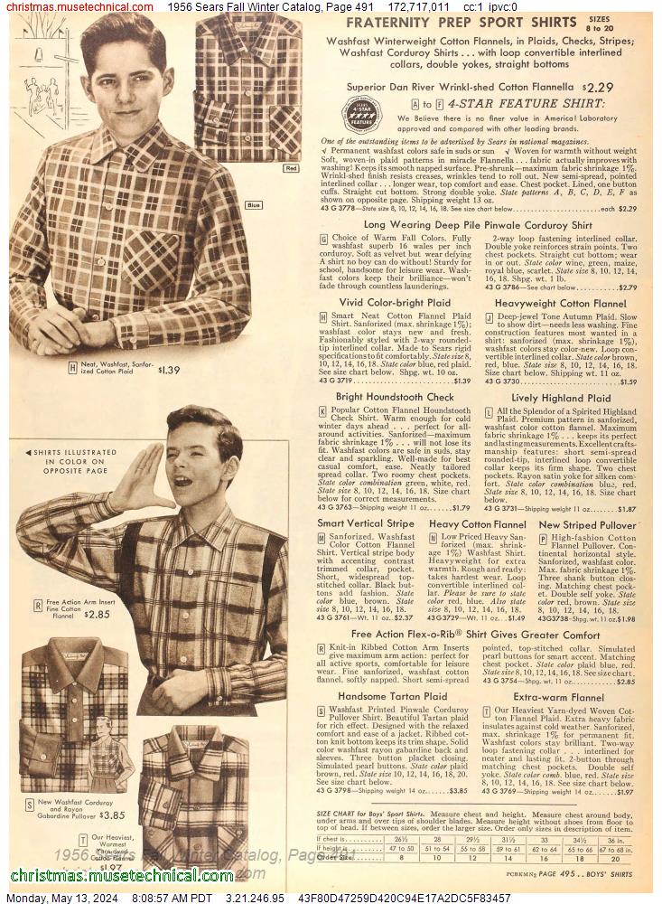 1956 Sears Fall Winter Catalog, Page 491