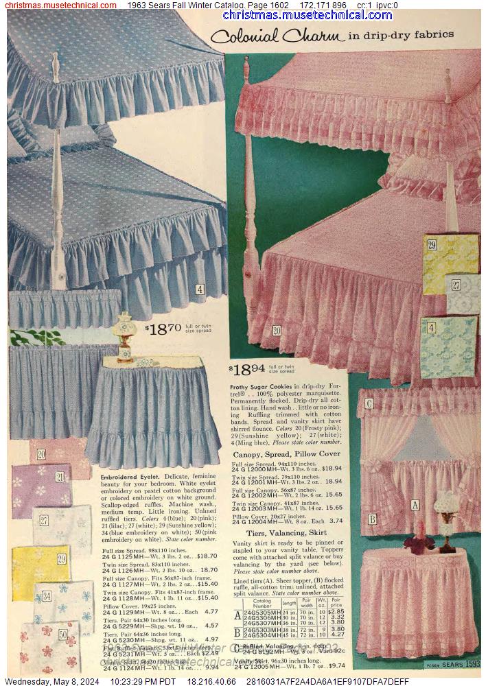1963 Sears Fall Winter Catalog, Page 1602