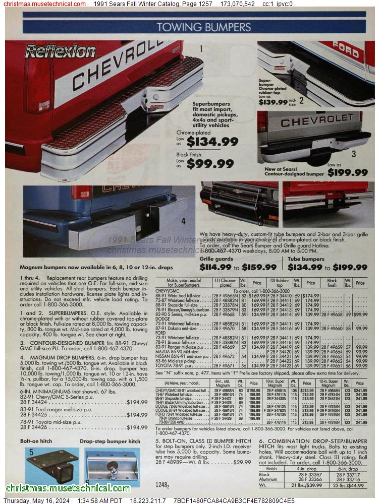1991 Sears Fall Winter Catalog, Page 1257