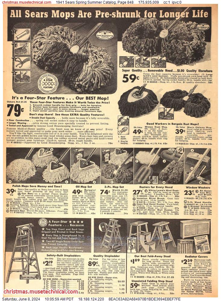 1941 Sears Spring Summer Catalog, Page 848