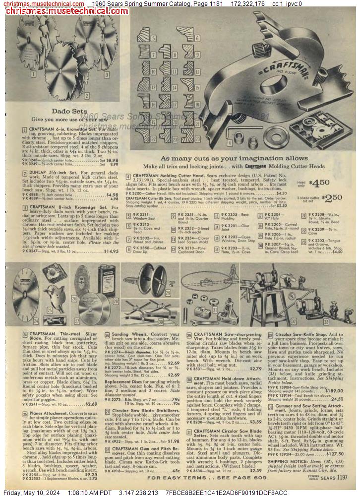 1960 Sears Spring Summer Catalog, Page 1181