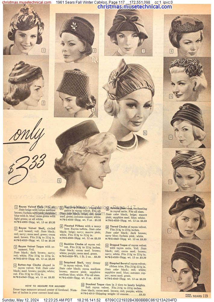 1961 Sears Fall Winter Catalog, Page 117