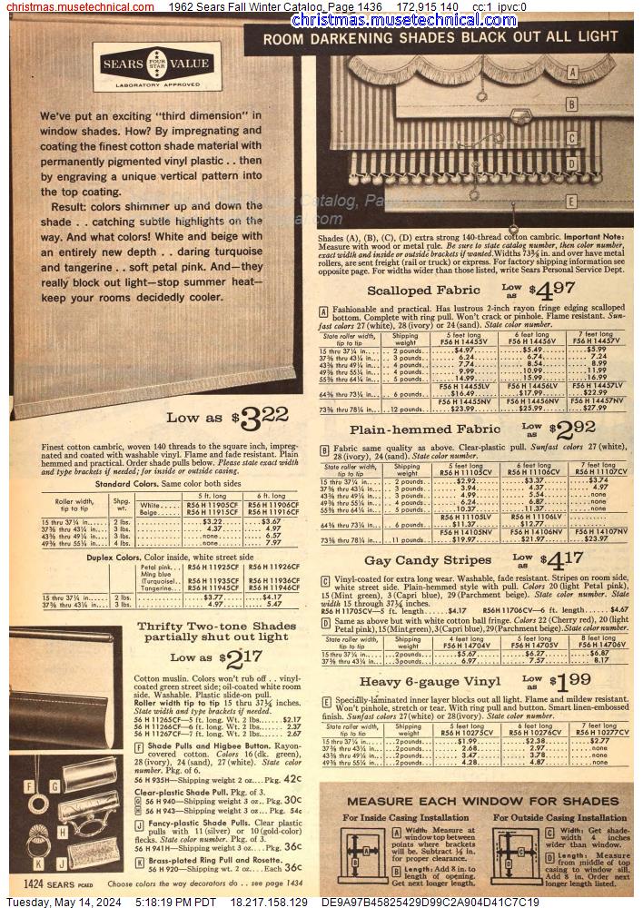 1962 Sears Fall Winter Catalog, Page 1436