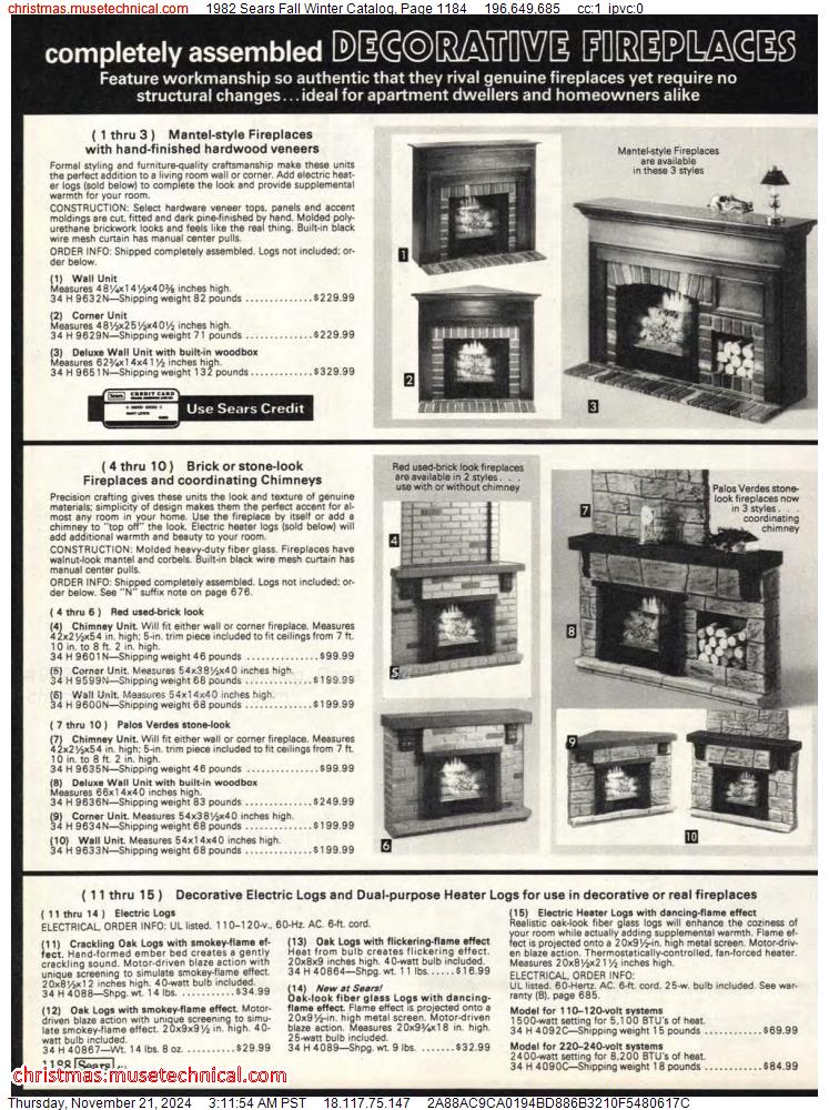 1982 Sears Fall Winter Catalog, Page 1184