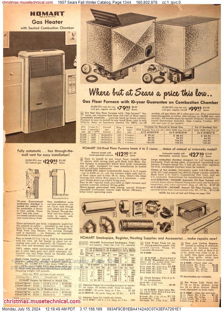 1957 Sears Fall Winter Catalog, Page 1344