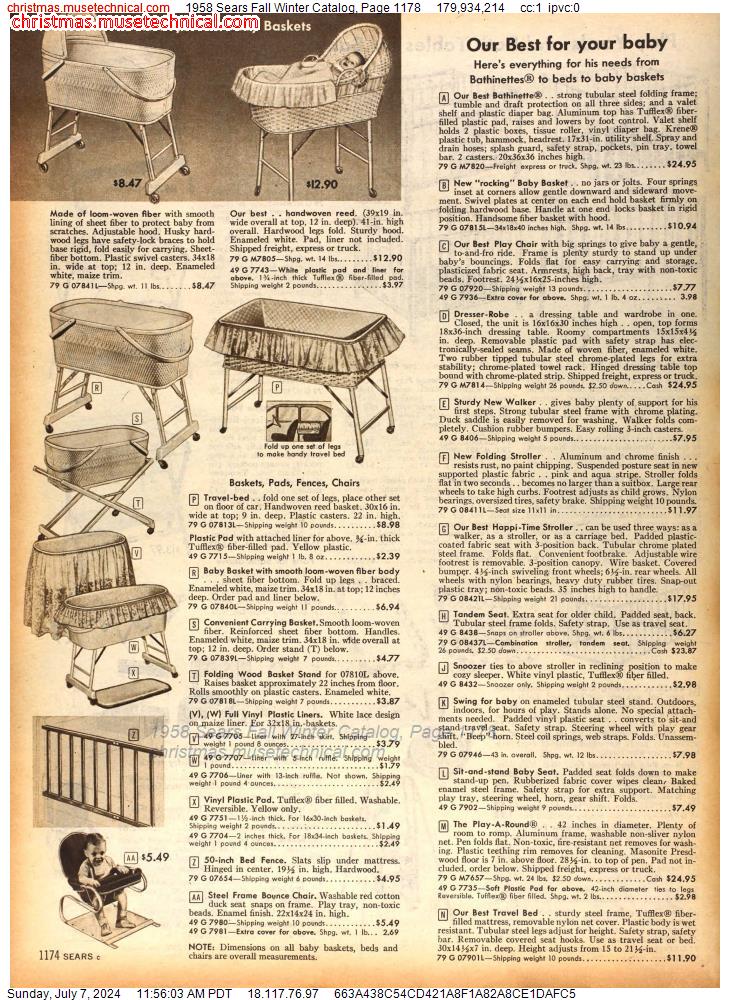 1958 Sears Fall Winter Catalog, Page 1178