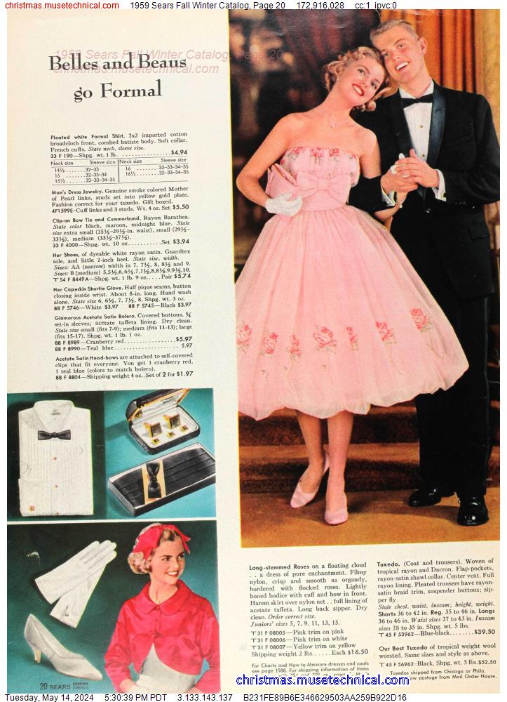 1959 Sears Fall Winter Catalog, Page 20