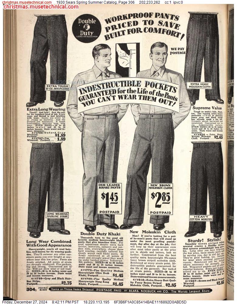 1930 Sears Spring Summer Catalog, Page 306