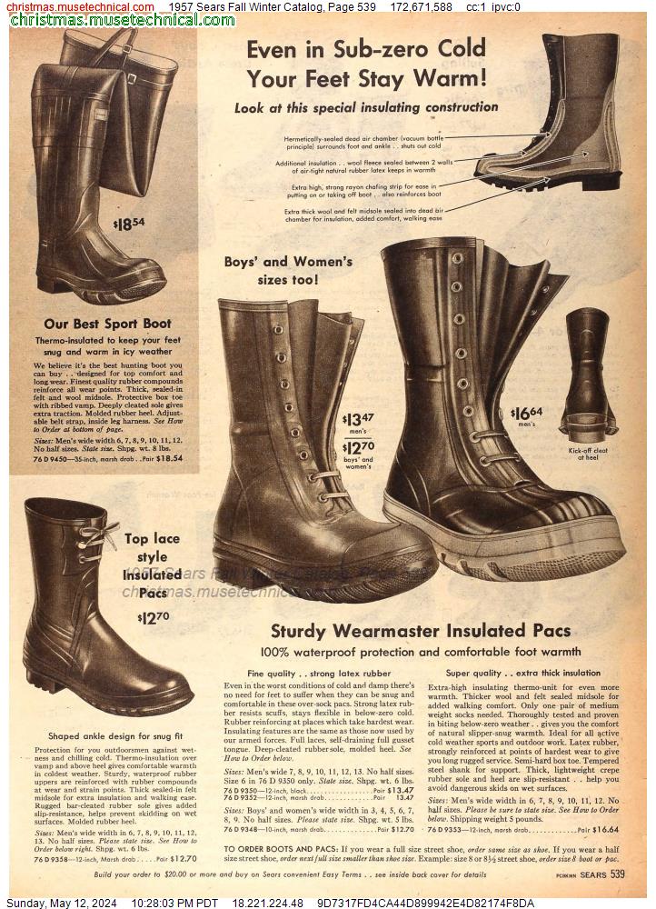 1957 Sears Fall Winter Catalog, Page 539