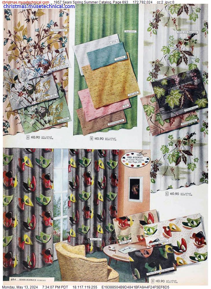 1957 Sears Spring Summer Catalog, Page 693