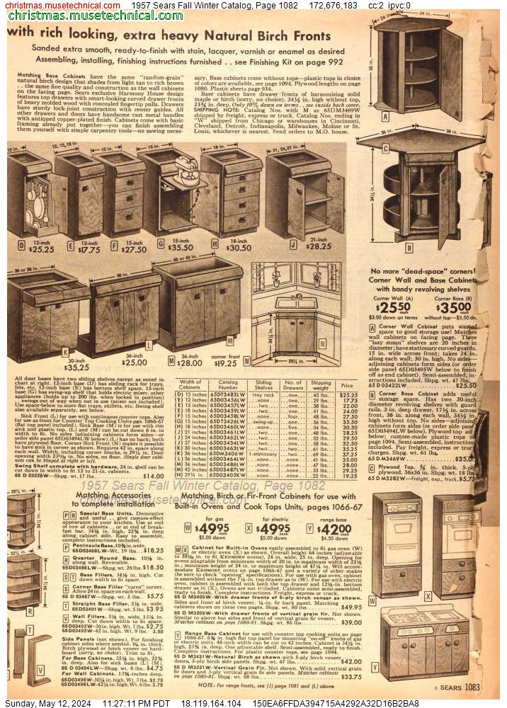 1957 Sears Fall Winter Catalog, Page 1082
