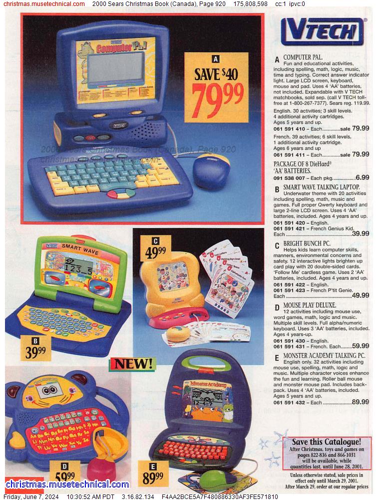 2000 Sears Christmas Book (Canada), Page 920