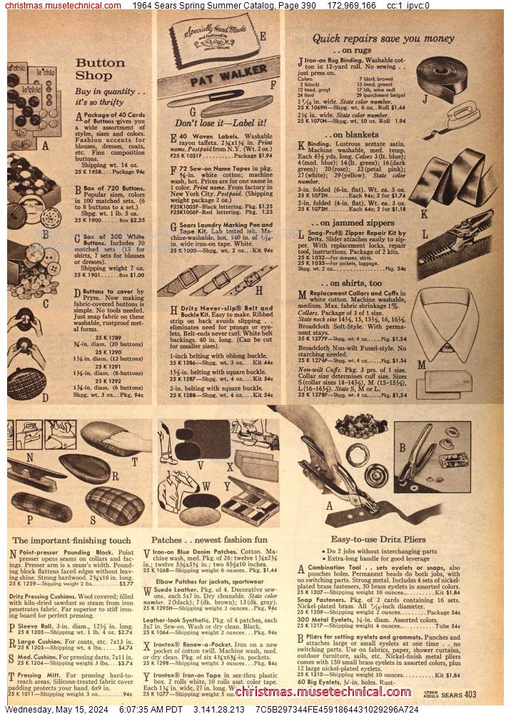 1964 Sears Spring Summer Catalog, Page 390