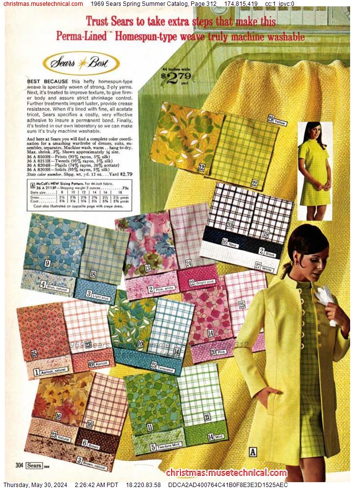 1969 Sears Spring Summer Catalog, Page 312