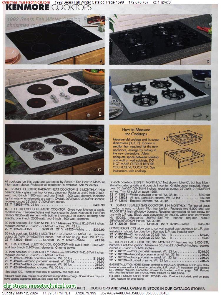 1992 Sears Fall Winter Catalog, Page 1598