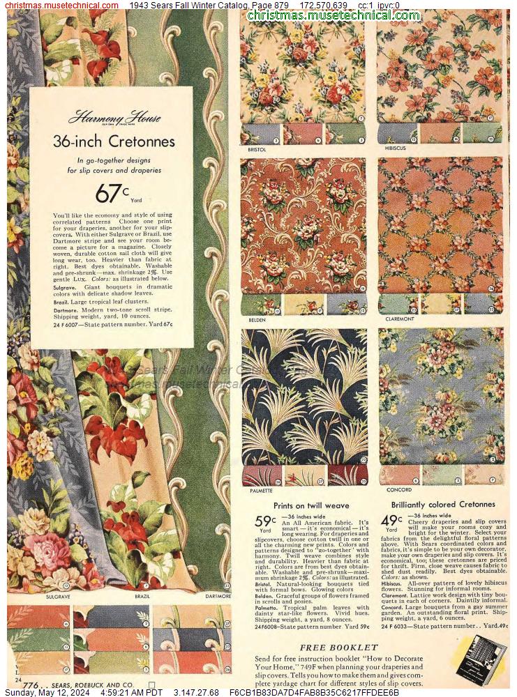 1943 Sears Fall Winter Catalog, Page 879