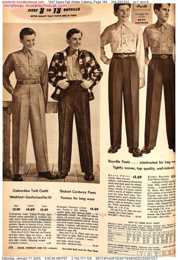 1947 Sears Fall Winter Catalog, Page 180